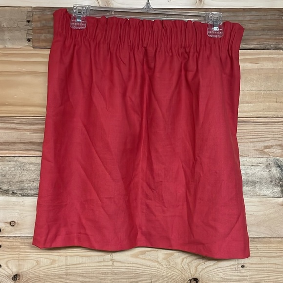 J. Crew size 4 Red Wool Elastic Waist Band with Pockets Mini Skirt - Picture 6 of 8